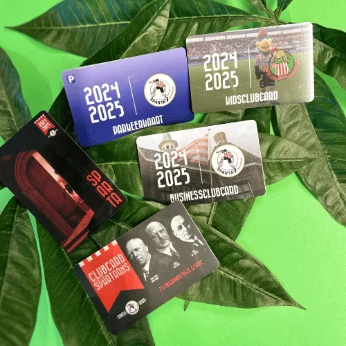 Bio plastic seizoenkaarten voor voetbal