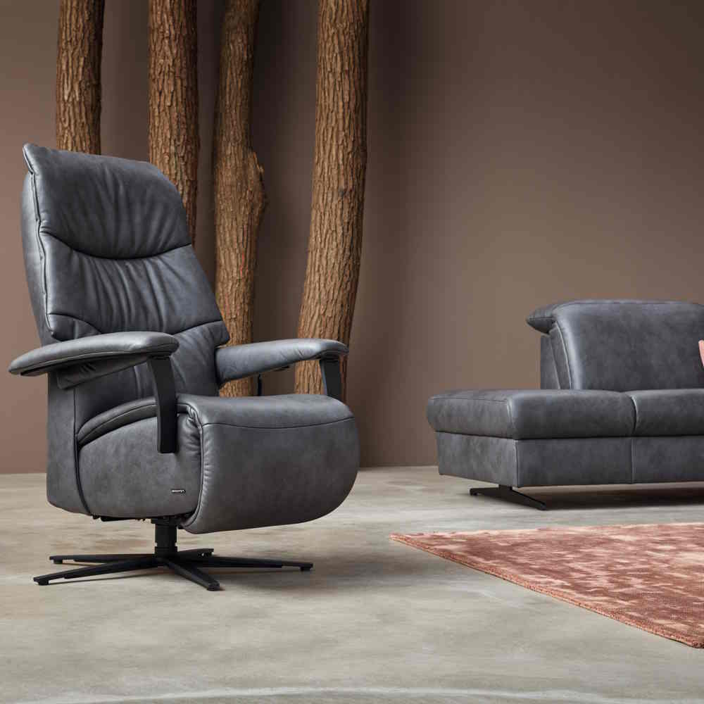 relaxfauteuil donker grijs