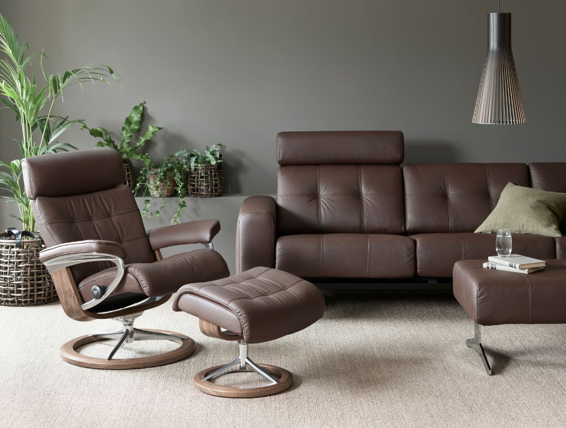 Stressless_Ella_3s_Erik_Paloma_Espresso_58686 moderne relaxfauteuil